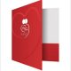 Red greeting card with heart design