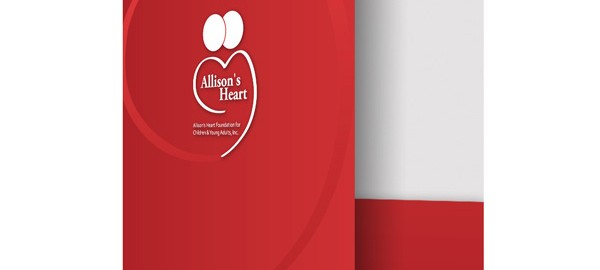Open red folder with heart logo