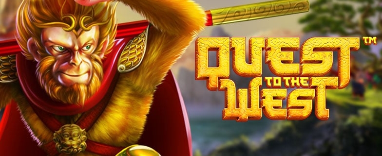 Monkey King beside Quest to the West logo