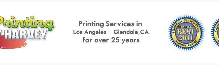 Printing by Harvey logo with award seals