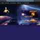 Space-themed online casino header with logos