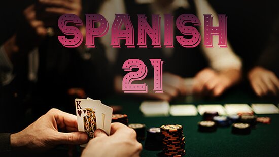 Spanish 21 blackjack table with cards