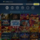 Grid of colorful online slot game thumbnails