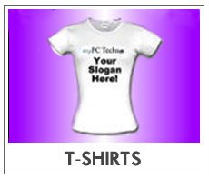White customizable t-shirt on purple background