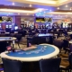 Casino poker tables and slot machines