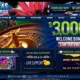 Online casino homepage with roulette and $3000 banner