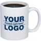 White coffee mug printed "Your Logo