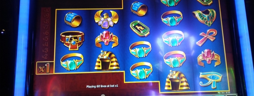 Egyptian-themed slot machine game screen