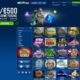 Online casino homepage with slot game thumbnails