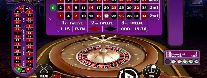 Online roulette wheel and betting layout
